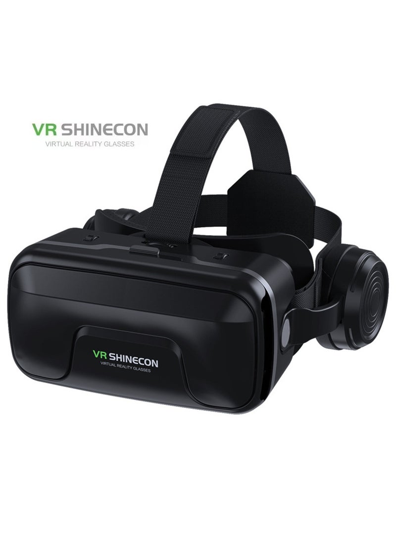 VR SHINECON Classic VR Goggles Bluetooth Headset VR SHINECON 3D Virtual Reality Glasses for TV, Movies & Video Games Compatible with iOS & Android Within 5.5-7.2inch Screen Phone Eye Protected Soft & Comfortable Adjustable Distance IMAX Giant Screen/Optical Lenses/Panoramic Roaming/ Immersive Games - Image 1
